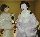 Kabuki Legend Nakamura Tokizo with Drue and her Au Bon Climat Sumi-e Label