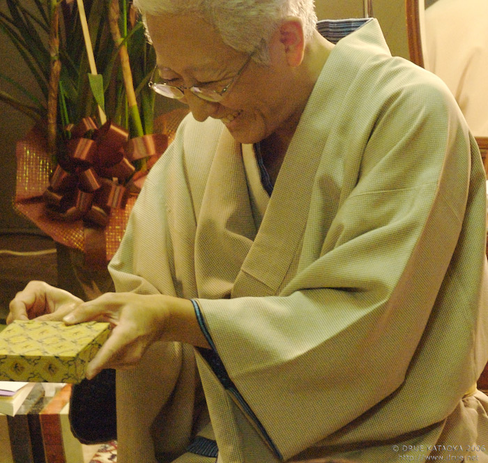 Kabuki Legend Tokizo Opens the Ornate Box to prepare for Stamping